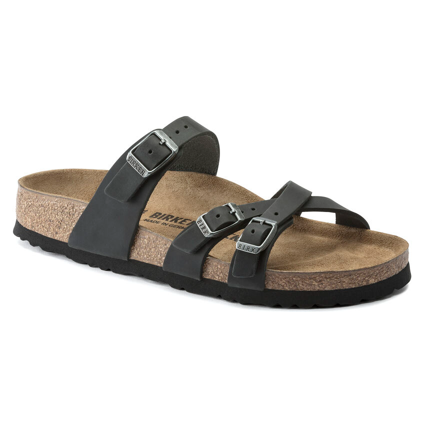 Birkenstock Franca Black Leather Sandals | Canadian Footwear