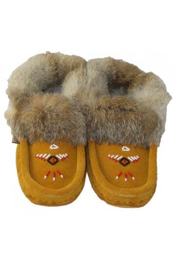 Moccasins Beaded Fur Collar