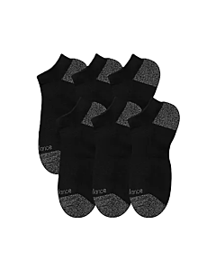 Cushioned Low Cut Socks 6 Pack Black M-XL Unisex