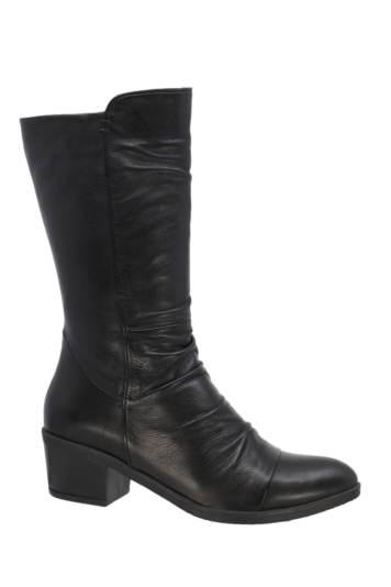 Melany Soft Ruched Leather Dress Boot