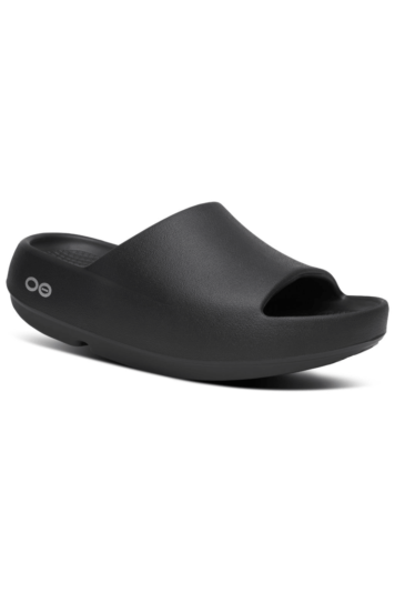 OOFOS OOahh PLUS Black Unisex Recovery Sandal | Canadian Footwear