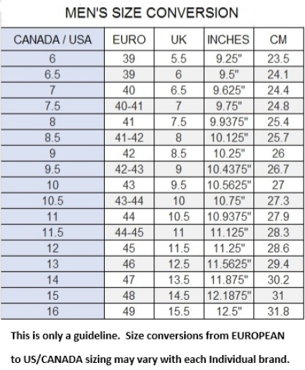 Conversion Table Shoe Sizes Mens Brokeasshome